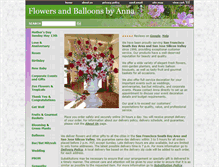 Tablet Screenshot of flowersandballoonsbyanna.com